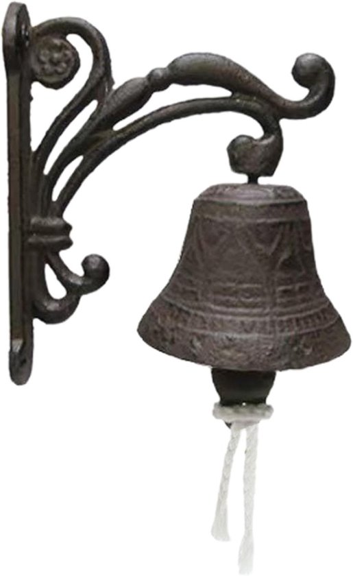 Gietijzeren deurbel - Decoratieve bel - Rustieke sfeer creëren - Stevig en roestbestendig - 30 x 19 x 13 cm