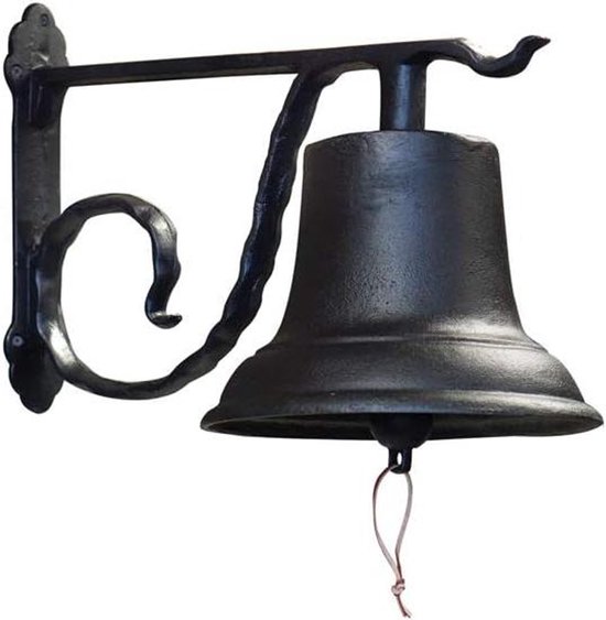Gietijzeren Deurbel - Hangende Bel - Voordeur Decoratie - Rustieke Stijl - 30 cm - Zwart