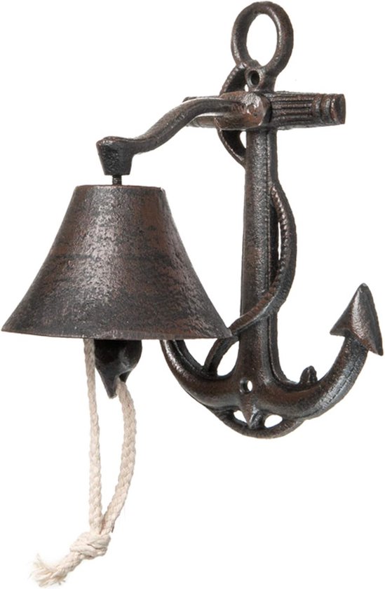 Gietijzeren Deurbel met Anker - Wandmontage Buitenbel voor Huis