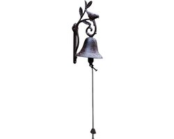 Gietijzeren Deurbel - Vogel Bel - Decoratieve Aankleding - Rustieke Stijl - 46 cm - Brons