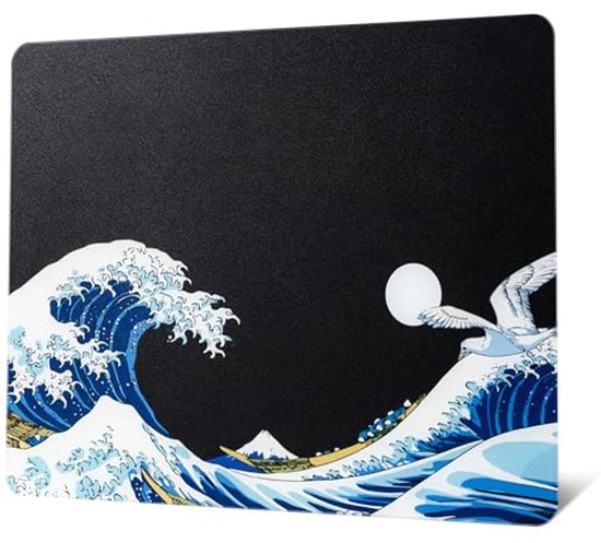 Glazen Gaming Muismat - Zwart Koraalzee - Professionele Harde Muismat 410 x 310 mm met Verbeterde Precisie van Glorious