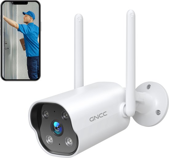 GNCC GT1Pro Bewakingscamera voor Buiten - 2K IP-camera's - Wifi en app - Nachtzicht - Tweerichtingsaudio - Wit van GNCC