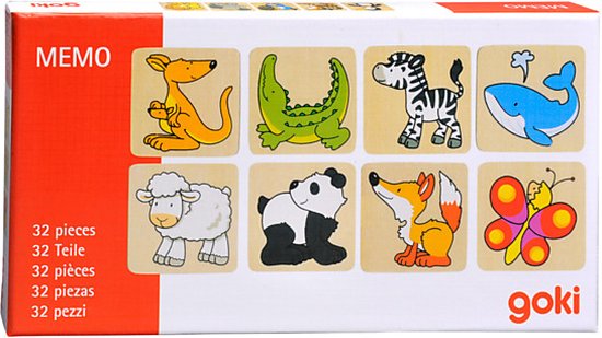 Goki Houten Memo Dieren, 32dlg. van Goki