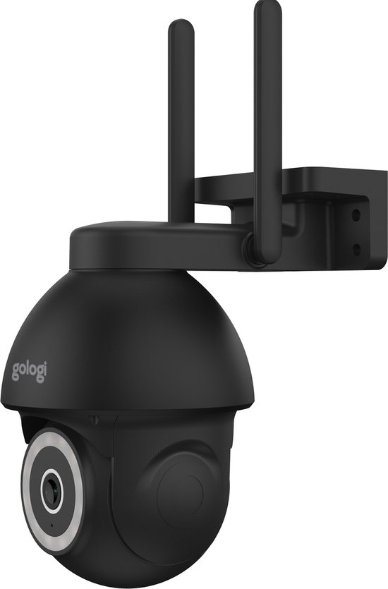 Gologi Superior Outdoorcamera 2 - Buiten camera met nachtzicht - Beveiligingscamera - Security camera - Muur & Dakbevestiging - 4MP - Met wifi en app - Zwart van Gologi