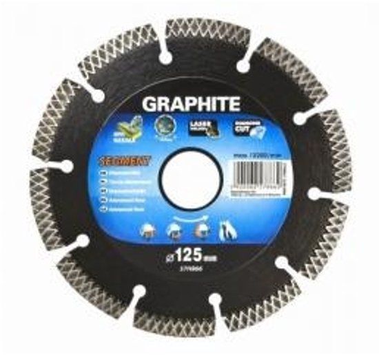 Graphite 57H868 Diamantschijf 230x22x8,0x2,5mm, Segment Type X, Gelaserd, Harde Materialen MPA EN13236 van Graphite