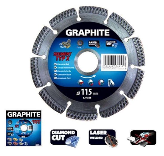 Graphite Diamantschijf 125mm Segment Type X Gelaserd van Graphite