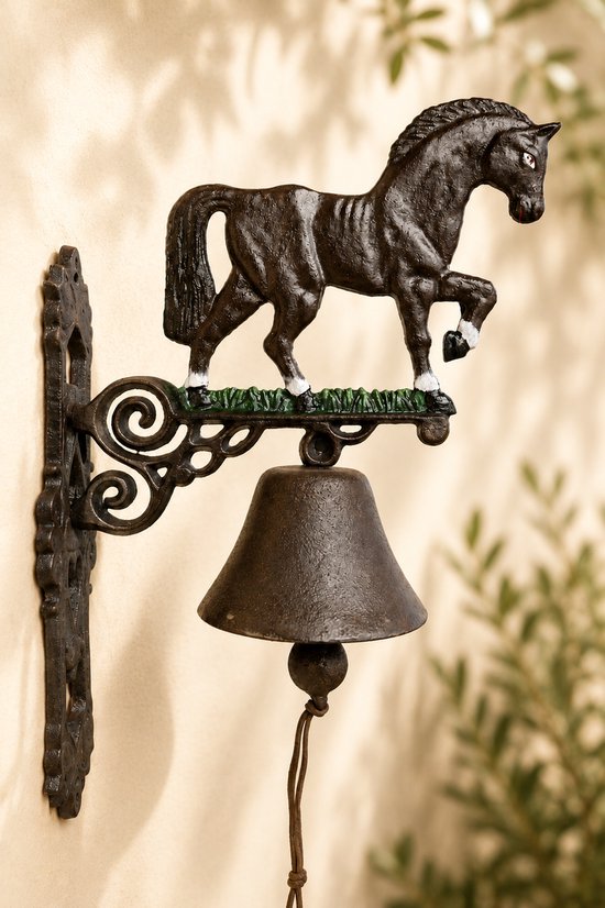Grote Wandbel - Gietijzeren Deurbel Paard - 43 x 14 x 30 cm