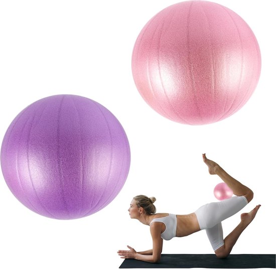 Gymnastiekbal, 2 stuks, 25 cm, kleine pilatesbal, fitnessbal met opblaasbaar rietje, gymnastiekbal, oefenbal voor pilates, thuis, kantoor, zitbal, revalidatie thuis van Core Balance
