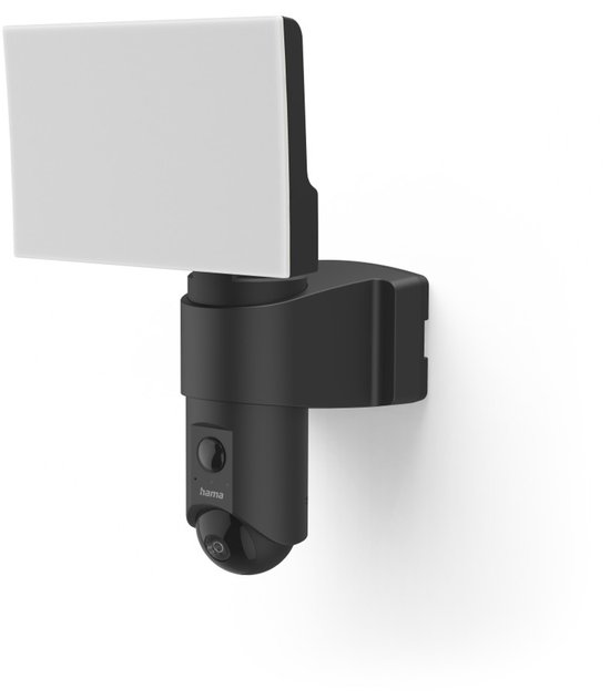 Hama Wi-Fi Bewakingscamera voor Buiten - Camerabeveiliging met verlichting en infrarood bewegingsmelder - Full HD 1080p - Micro SD-kaart tot 128GB - Hama Smart Solution App en Spraakbesturing - Zwart