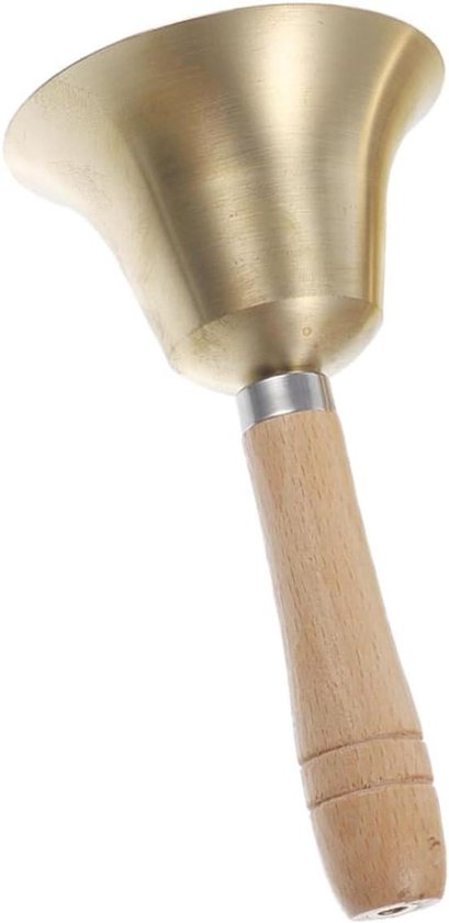 Hand Ring Bel - Diensten Bel - Kamperen Buiten - Zuiver Koper Hout - 14 x 8 x 8 cm