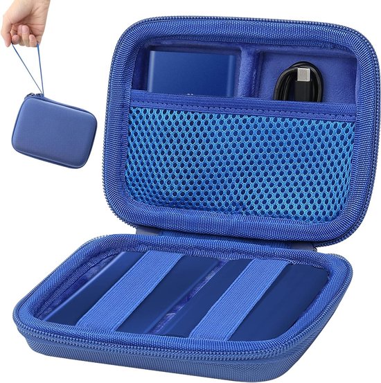 Harde Beschermhoes voor Portable SSD, Geschikt voor Samsung T7/T7 Touch/T7 Shield/T9, Blauw, Ideaal voor Opslag en Bescherming
