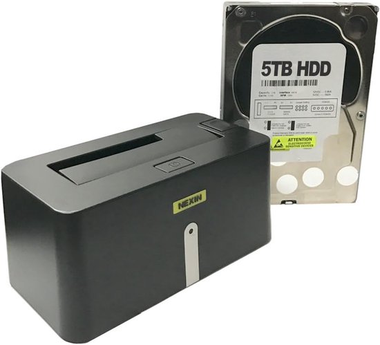 Harde Schijf Dock - Externe Opslag - Data Overzetten - Hoge Overdrachtssnelheid - 5TB Capaciteit - Zwart