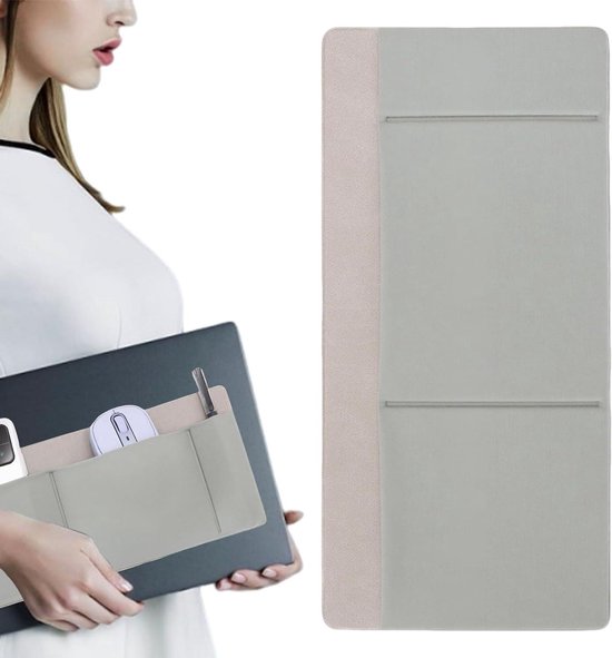 Harde schijf houder - Mobiele organizer - Werkplek optimaliseren - Drie handige vakken - 27 x 13 cm - Grijs