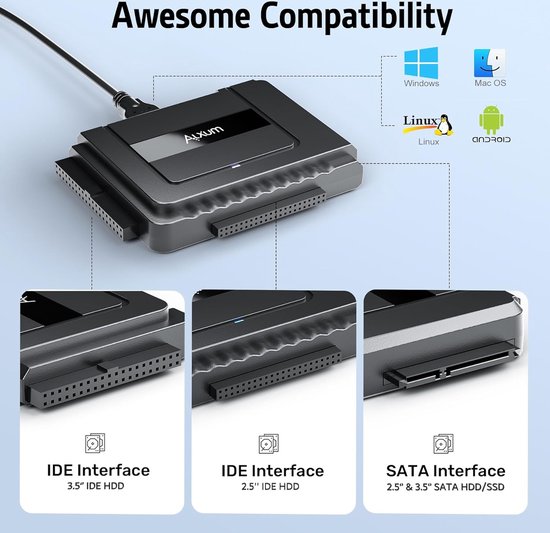 Harde Schijf Lezer voor 2,5/3,5 inch IDE HDD en SATA