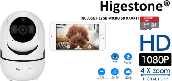 Hardloper - Huisdiercamera - Hondencamera - Met 32GB Micro SD - 2-Weg Audio - WiFi - Beweeg En Geluidsdetectie - Nachtvisie - Hondencamera Beelden Op Telefoon- Hondencamera Met App - Smart Camera - Opslag In Cloud Of SD -IP Camera - Higestone van Higestone