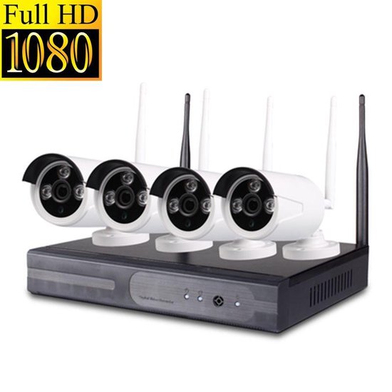 HD NVR Kit Beveiligingscamera Plug en Play camerasysteem 1,3 MP - 4 camera's WIT van Ailipu
