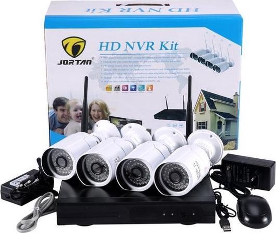 HD NVR Kit Beveiligingscamera Plug en Play camerasysteem 1,3 MP - 8 camera's WIT van KlikAanKlikUit
