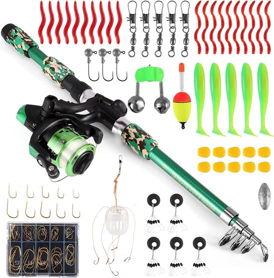 Hengelset kinderen 3-10 jaar vismolen aas 18 m kinderhengel starterset koolstofvezel vislijn compleet van Aomees