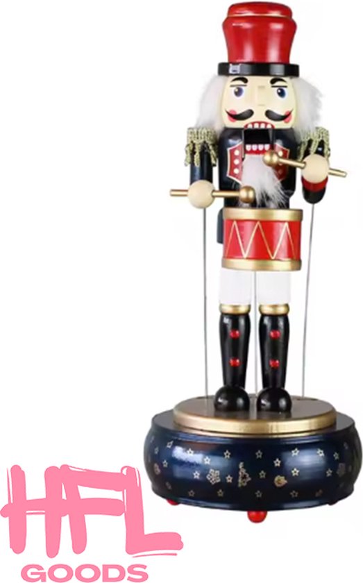 HFL Goods De Notenkraker Muziekdoos - Kerst Muziekdoos De Notenkraker - Kerst Ornamant - Rood en Groen van HFL Goods