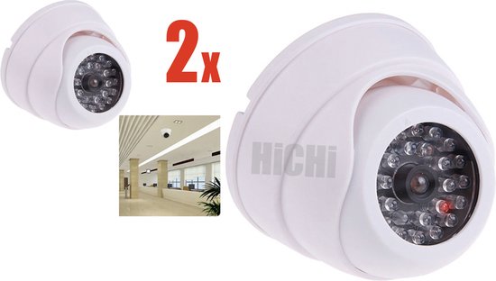HiCHi® Fake camera voor binnen – Dummy camera – Nep camera - CCD Dummy Camera - Beveiligingscamera - Fake binnendoor Nepcamera - Nep Security Cam met rood knipperend led indicator 2STUKS van HiCHi®