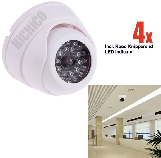 HiCHiCO® Indoor Dummy Camera met Flash Light - Beveiligingscamera 4 Pack van Merkloos