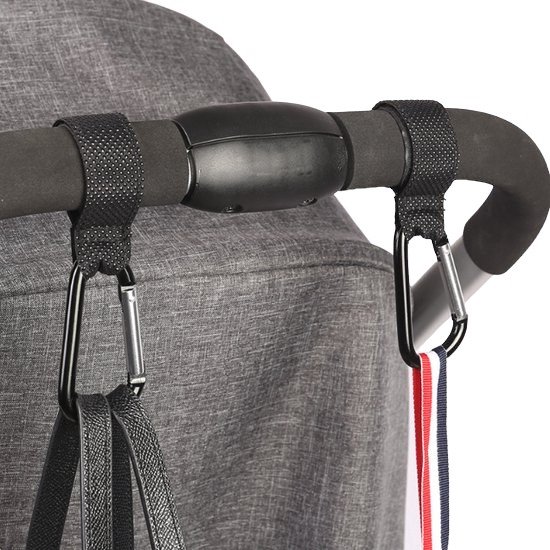 Hiden | Ophanghaken - Kinderwagen - Tassen Ophangen - Wandelwagen - Kinderwagen Haak | Zwart - 2 Stuks van Hiden
