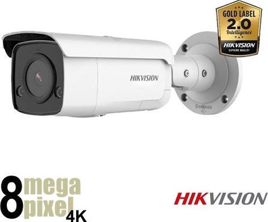 Hikvision Beveiligingscamera - 4K Slimme Bullet Camera - Microfoon & Speaker - Verlichting - SD-kaart Slot - Gezichtsherkenning - Starlight van Hikvision
