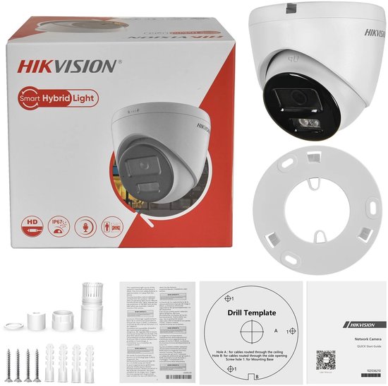Hikvision - Beveiligingscamera 8MP 4K - Mensenlijk en Bewegingsdetectie 2.0 - met microfoon - binnen en buitencamera - waterdicht en weerbestendig van Merkloos