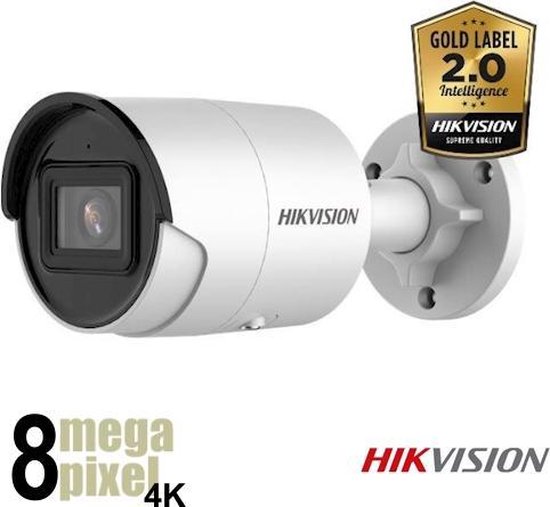 Hikvision Beveiligingscamera - Mini Bullet Camera - 4K - Starlight - SD-kaart Slot - Vals Alarm Filter - Gezichtsdetectie - WDR van Hikvision