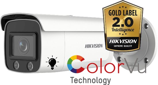 Hikvision Digital Technology DS-2CD2T47G2-L 4mp 2.8mm ColorVu vaste bullet netwerk camera van Hikvision