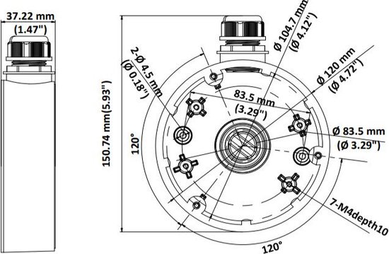 Hikvision DS-1280ZJ-DM46-B zwarte montagebox van aluminium van Hikvision
