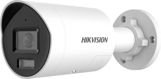 Hikvision® DS-2CD3046G2-IU/SL 2.8 MM H eF 4 MP AcuSense IP Strobe Light and Audible Warining Fixed Mini Bullet Network Camera - Flits/Sirene - DarkFighter - IP67 - 120dB True WDR - Twee-weg Audio van Hikvision