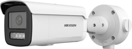 Hikvision® DS-2CD3T46G2-ISU/SL 2.8 MM H eF 4 MP AcuSense IP Strobe Light and Audible Warining Fixed Bullet Network Camera - Flits/Sirene - DarkFighter - IP67 - 120dB True WDR - Twee-weg Audio van Hikvision
