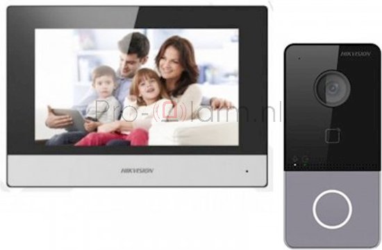 Hikvision - DS-KIS603-P - Villa Intercom Kit - WiFi & Ethernet - Met 7 inch Binnenpost van Merkloos