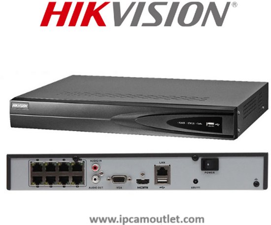 Hikvision NVR 8 POE DS-7608NI-Q1/8P van Merkloos
