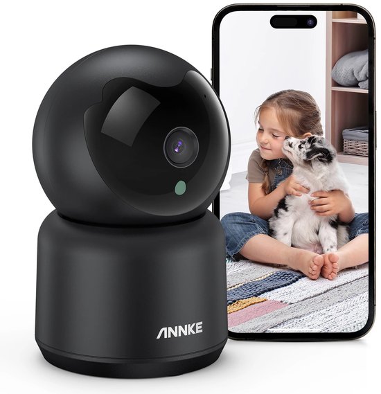 HOB Huisdier Camera - Pet Cam - Bewegingsdetectie - Beveiligingscamera - Babyfoon - Hondencamera - 360° - Zwart - Live Communicatie - Nachtzicht