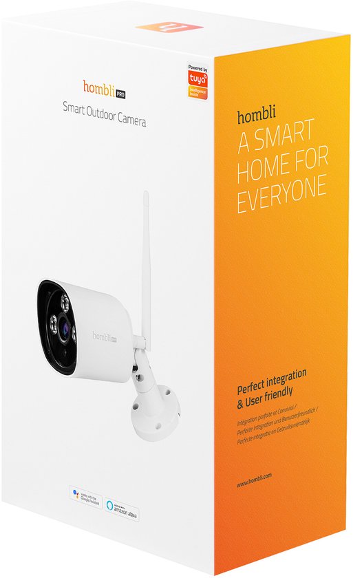Hombli Slimme Buitencamera - 1080P Full HD - Waterdicht - Bewegingsdetectie - Nachtzicht - Tweeweg audio - Werkt met Alexa, Google Assistent - Bediening via Hombli App - Wit van Merkloos