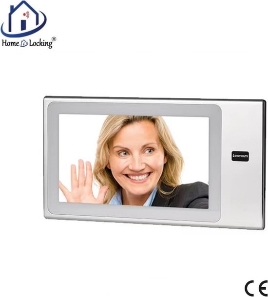 Home-Locking binnen bedieningspaneel 7" voor deur videofoon 4 draads met aanraak scherm.DT-1123B van Home-Locking