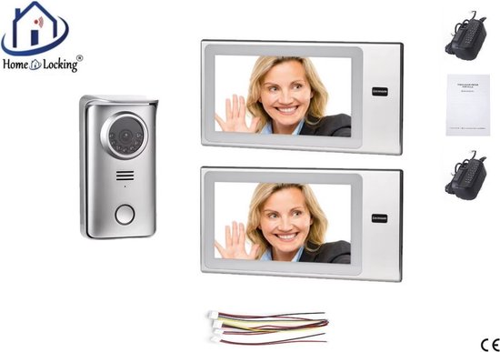 Home-Locking complete deur videofoon 4 draads met aanraak scherm. DT-2237-1-2 van Home-Locking
