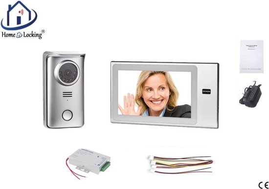 Home-Locking complete deur videofoon 4 draads met aanraak scherm. DT-2237-1E-1 van Home-Locking