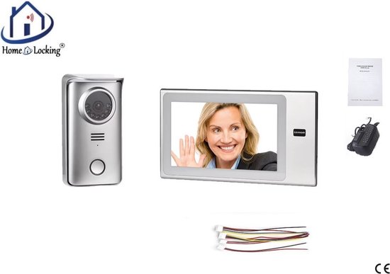 Home-Locking complete deur videofoon 4 draads met aanraak scherm. DT-2237 van Home-Locking