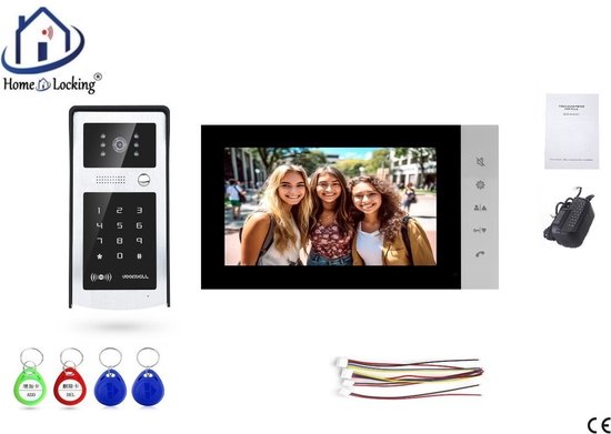 Home-Locking complete deur videofoon 4 draads.DT-2244 van Home-Locking
