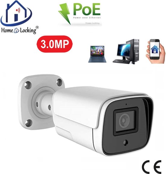 Home-Locking POE IP-camera bullet met bewegingsdetectie 3.0MP.C-1262 van Home-Locking