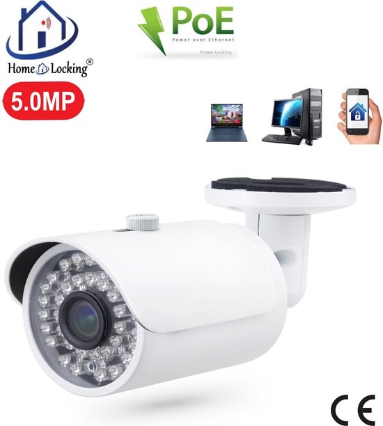 Home-Locking POE IP-camera bullet met bewegingsdetectie 5.0MP. C-1241 van Home-Locking