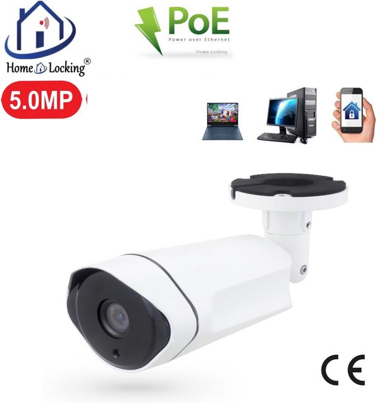 Home-Locking POE IP-camera bullet met bewegingsdetectie 5.0MP. C-1243 van Home-Locking