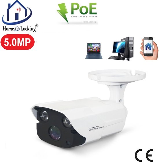 Home-Locking POE IP-camera bullet met bewegingsdetectie 5.0MP. C-1246 van Home-Locking