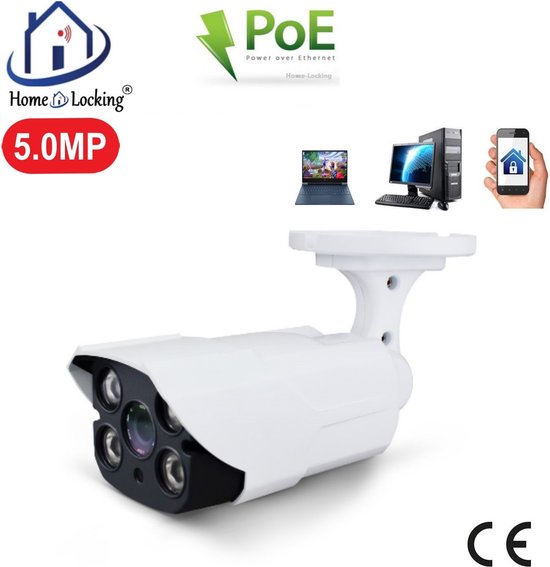 Home-Locking POE IP-camera bullet met bewegingsdetectie 5.0MP. C-1247 van Home-Locking
