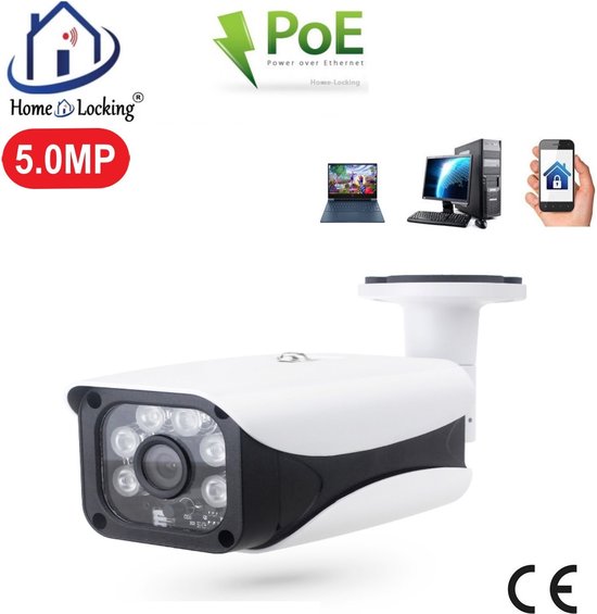 Home-Locking POE IP-camera bullet met bewegingsdetectie 5.0MP. C-1252 van Home-Locking
