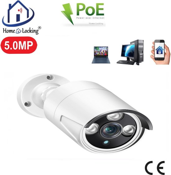 Home-Locking POE IP-camera bullet met bewegingsdetectie 5.0MP. C-1258 van Home-Locking