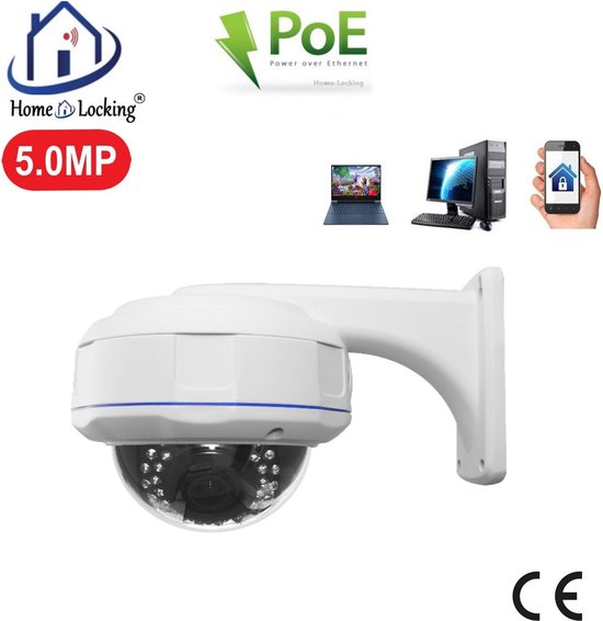 Home-Locking POE IP-camera dome met bewegingsdetectie 5.0MP. C-1251 van Home-Locking